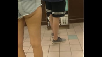 Sweet young thing with too high shorts