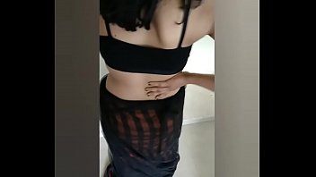 Sexy babe in saree showing off her body