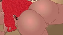 Big boobs Ebony duo plays with double dildo to make their black bubble butt asses jiggle - Hip Hop Hentai animation